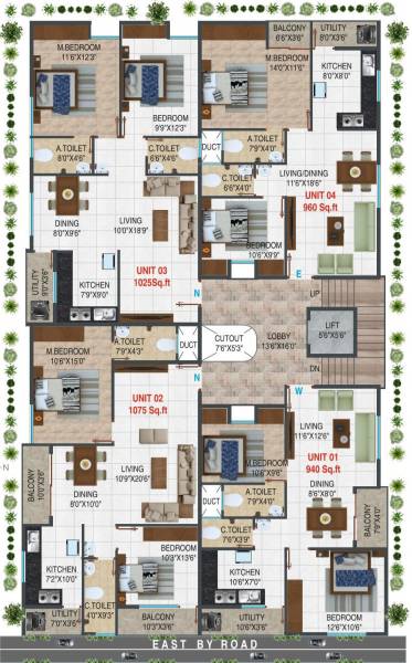  sai-aaradhana Sai Aaradhana Cluster Plan For Typical Floor Plan