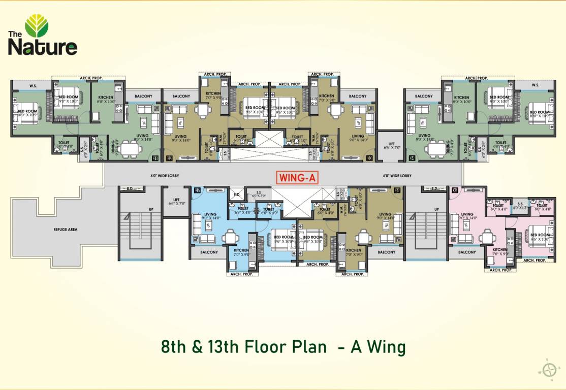  the nature Wing A Cluster Plan for 8th & 13th Floor