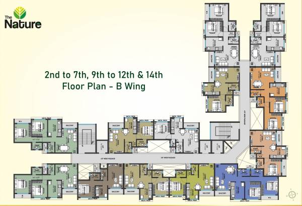  the-nature Wing B Cluster Plan from 2nd to 14th Floor