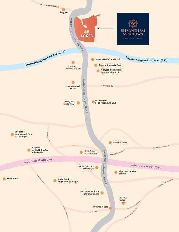  shaantham meadows Location Plan