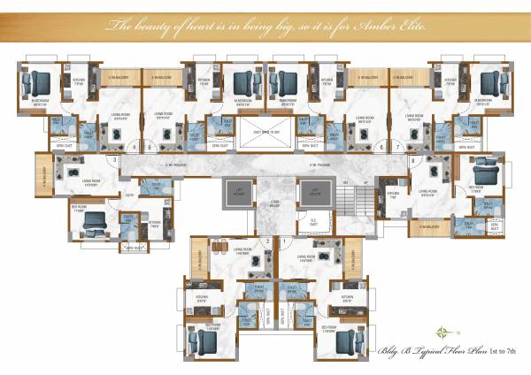  elite Building B Cluster Plan from 1st to 7th Floor