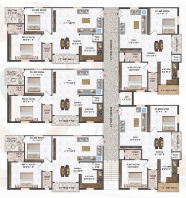  brindavan Block C Cluster Plan from 1st to 5th Floor