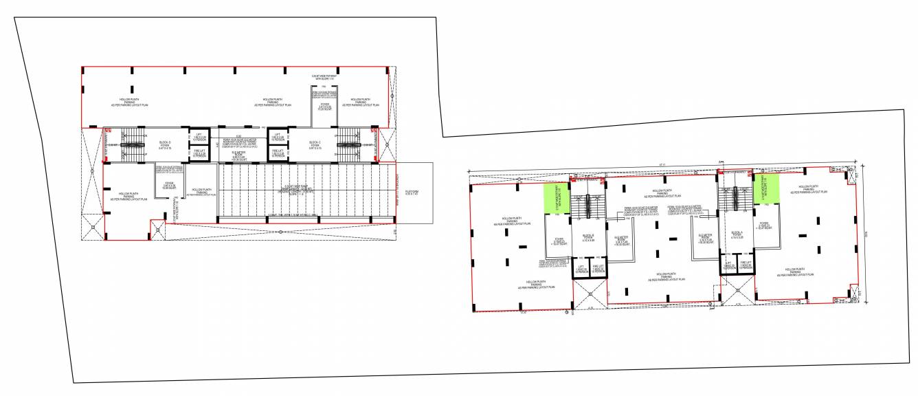  green fluorite Block A,B,C,D Cluster Plan For Ground Floor