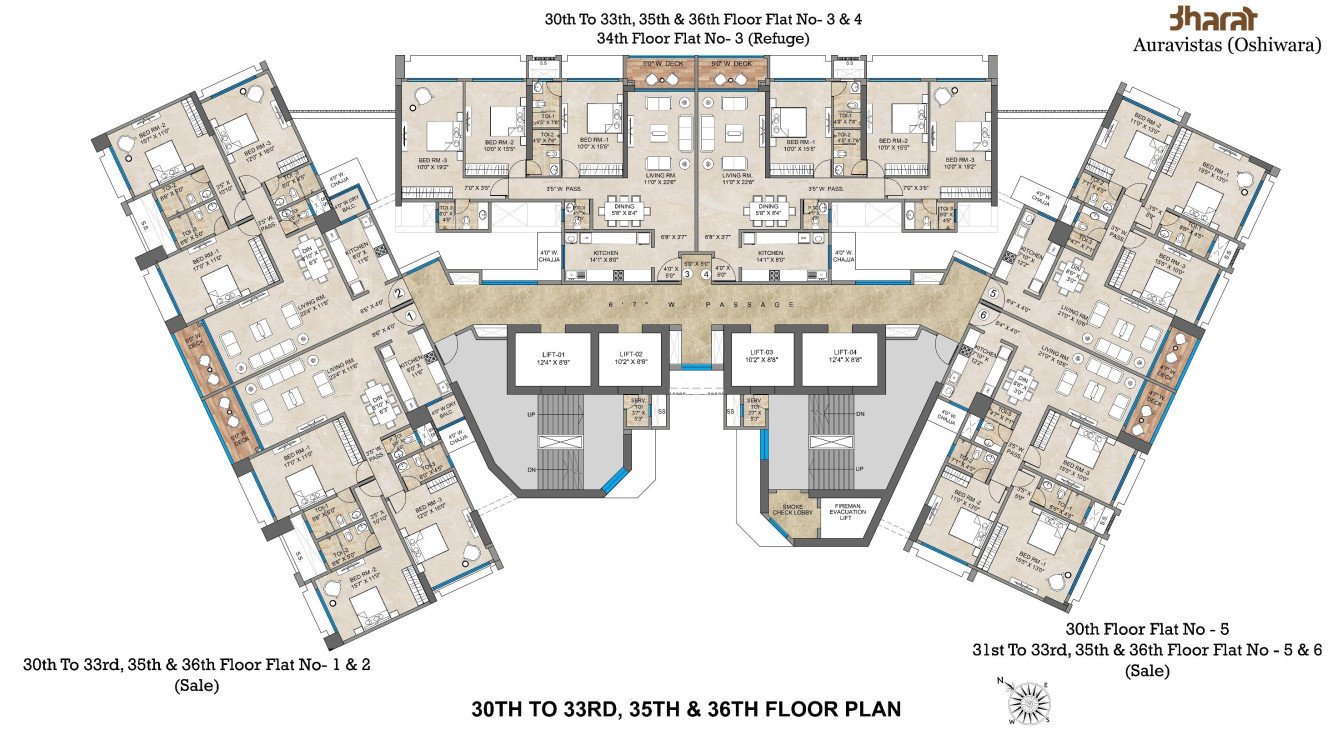  auravistas Bharat Auravistas Cluster Plan for 30th Floor