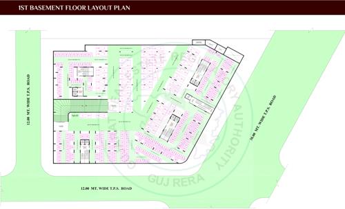  rudraksha A To D Cluster Plan For 1st Basement Floor