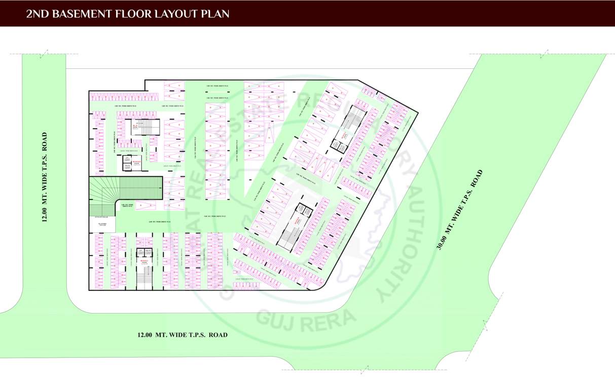  rudraksha A To D Cluster Plan for 2nd Basement  Floor