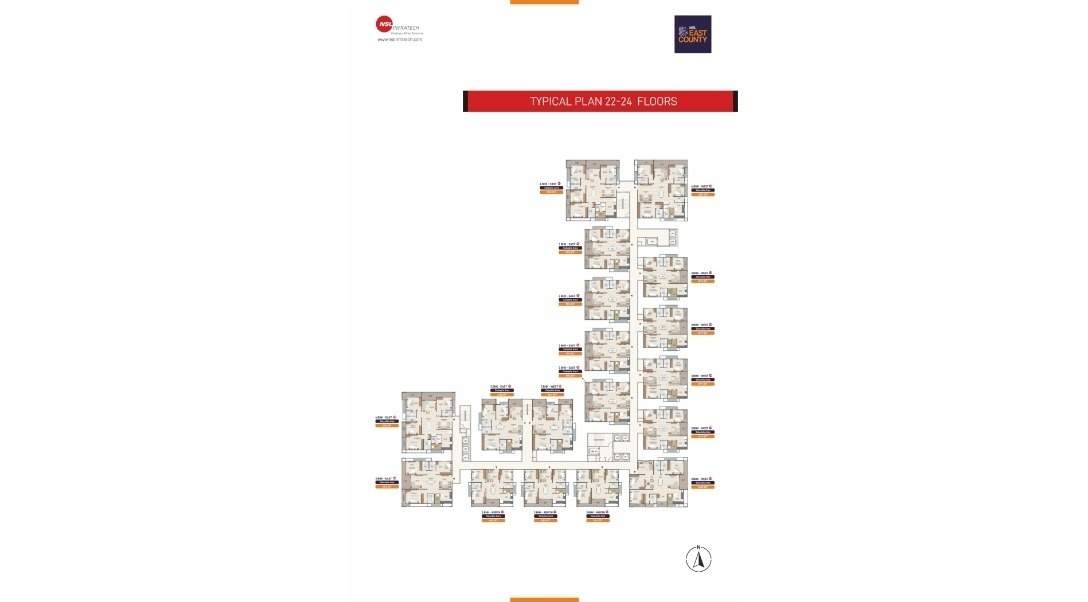  nsl east county Tower 2 Cluster Plan from 22th to 24th Floor