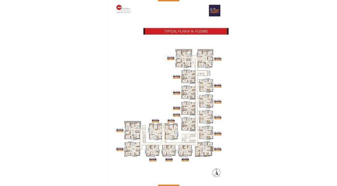  nsl east county Tower 2 Cluster Plan from 8th to 14th Floor