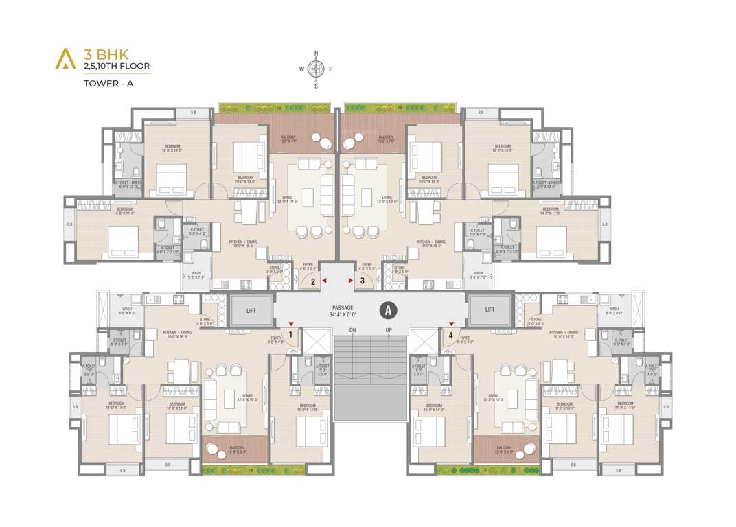  altura Block A Cluster Plan for Typical Floor