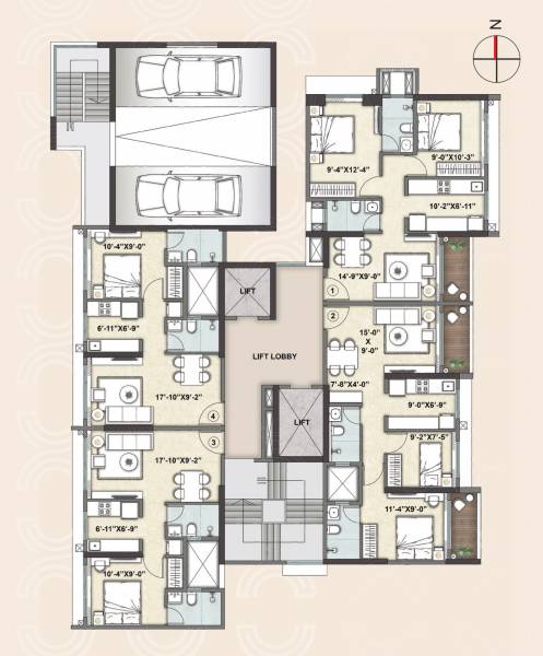  nexus C Wing Cluster Plan from 1st to 18th Floor