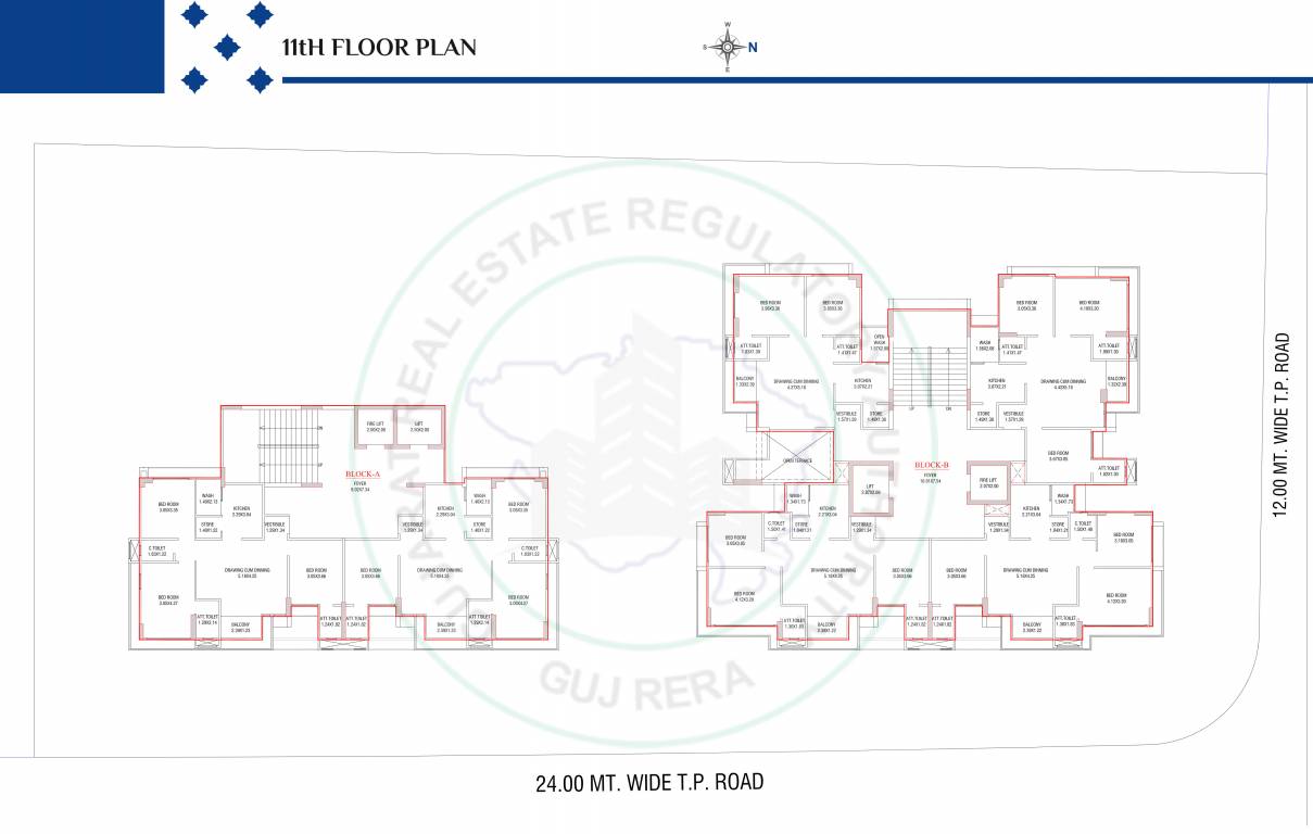  paradise Block A + B Cluster Plan For 11th Floor