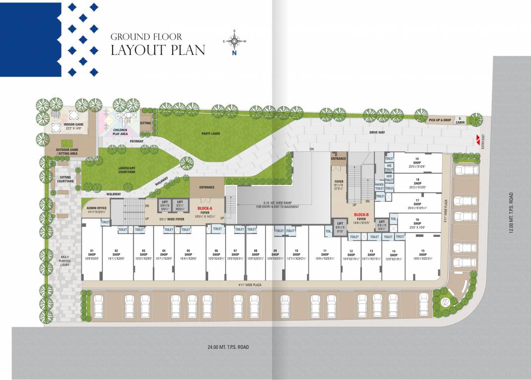  paradise Block A + B Cluster Plan For Ground Floor