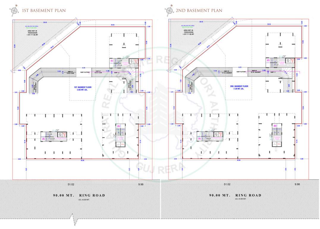  kailash avenue Block A, C, D Cluster Plan for Basement 1 And 2 Floor