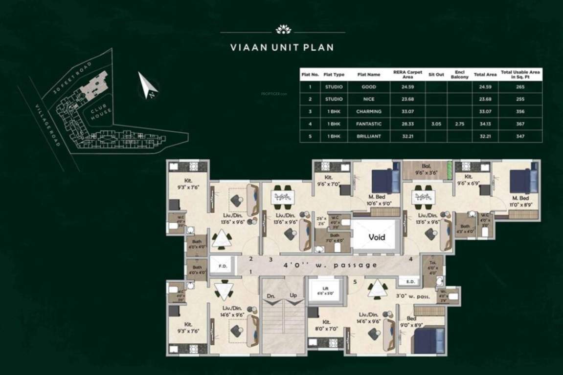  parivaramm apartments Viaan Cluster Plan for Typical Floor
