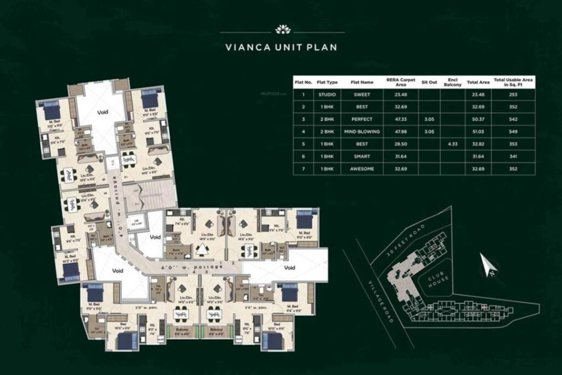  parivaramm apartments Vianca Cluster Plan for Typical Floor