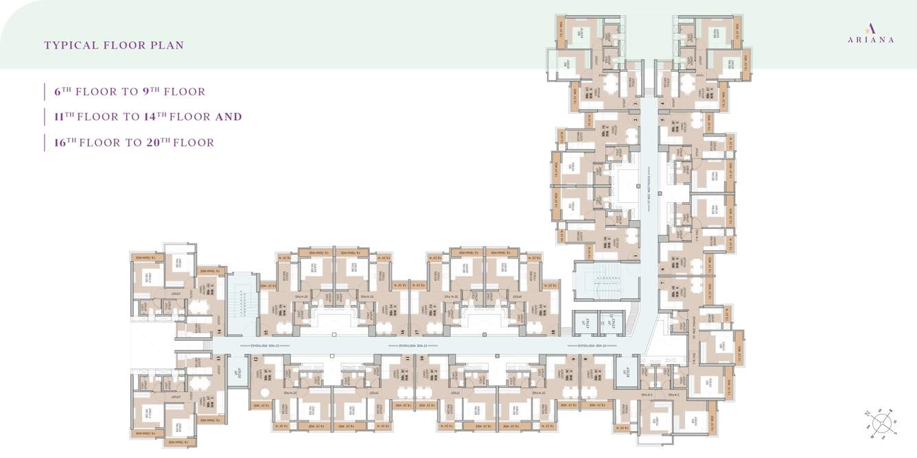  ariana Building No 4 Wing C And D Cluster Plan from 6th to 9th Floor