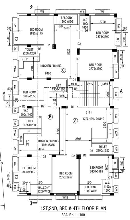  smiling royal residency Satguru Homes Floors 7 Cluster Plan