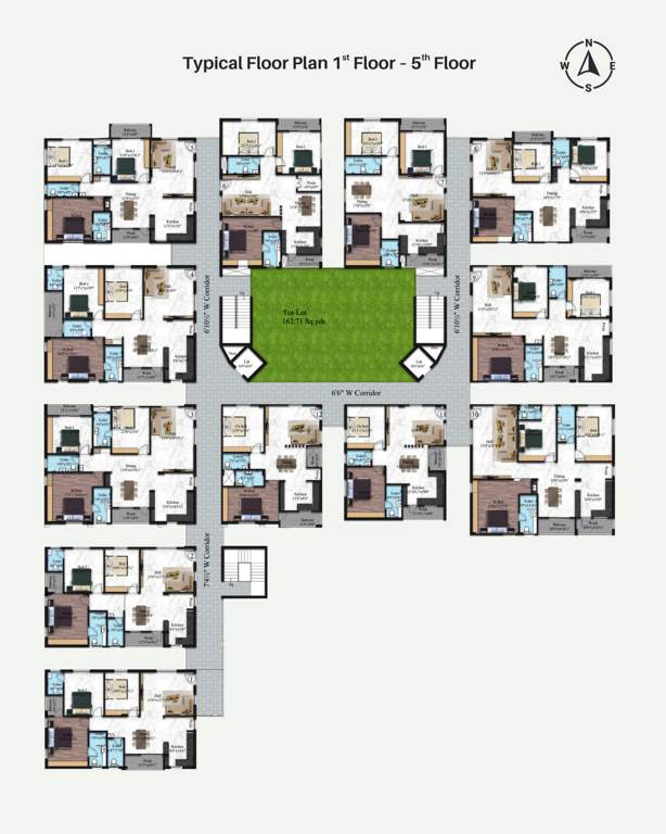  red oaks apartment Red Oaks Apartment Cluster Plan from 1st to 5th Floor