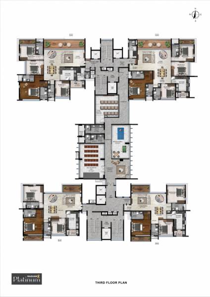  platinum Block A And B Cluster Plan for 3rd Floor