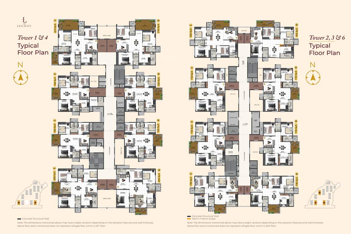  the legacey by ananda homes Tower 1 Cluster Plan