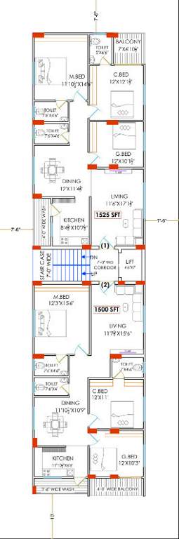  residency Residency Cluster Plan For Typical Floor Plan