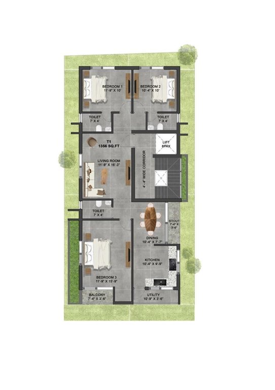  ananta Ananta Cluster Plan for 3rd Floor