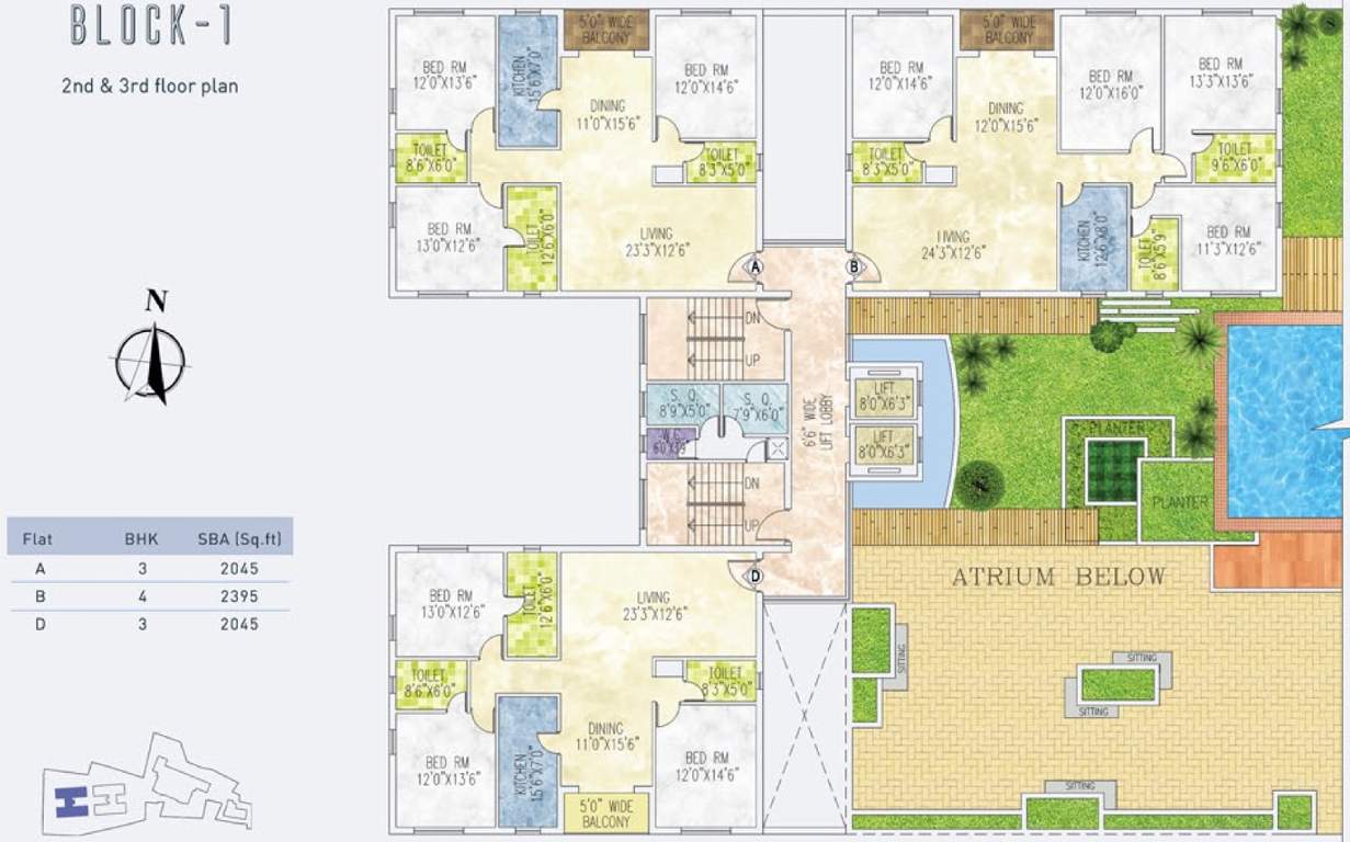  dream one block 1 & 2 Block 1 Cluster Plan For 2nd & 3rd Floor