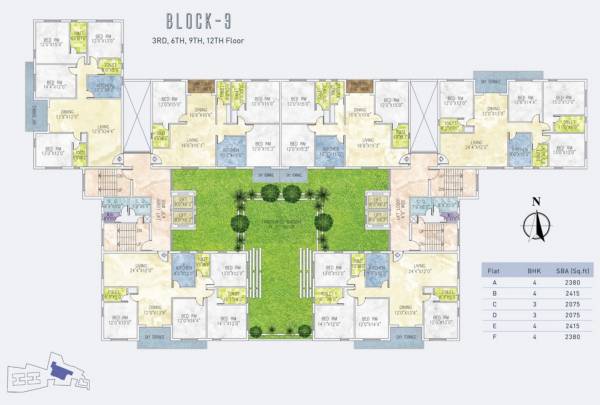  dream-one-block-3-&-4 Block 3 Cluster Plan For 3rd, 6th, 9th & 12th Floor