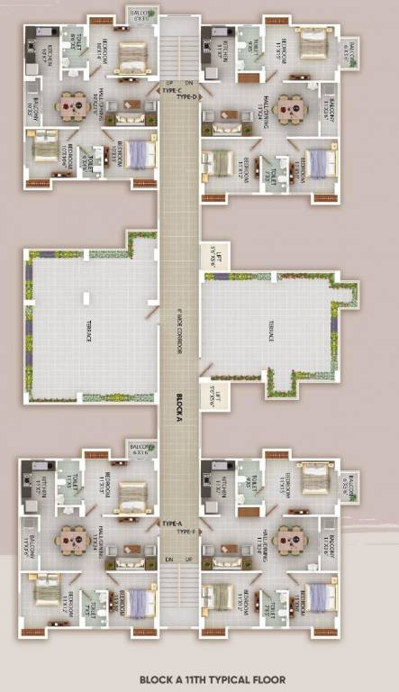 aawas Block A Cluster Plan For 11th Floor