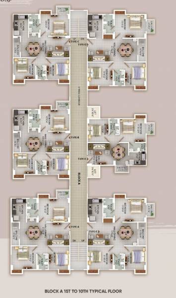  aawas Block A Cluster Plan From 1st To 10th Floor