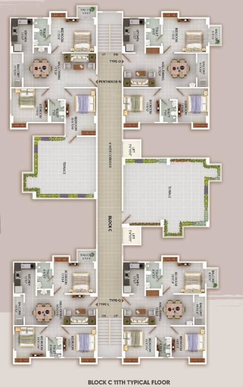 aawas Block C Cluster Plan For 11th Floor