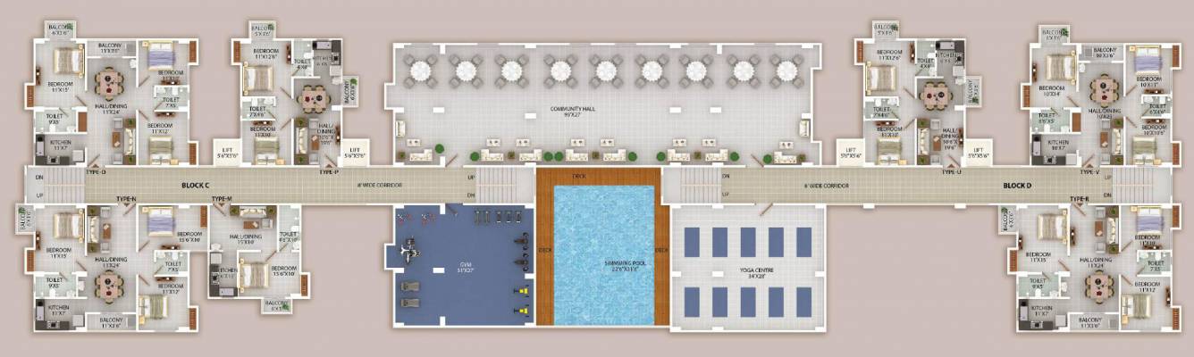 aawas Block C Cluster Plan For 1st Floor