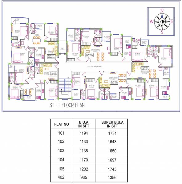 saraswati-gallery Saraswati Gallery Typical Cluster Plan