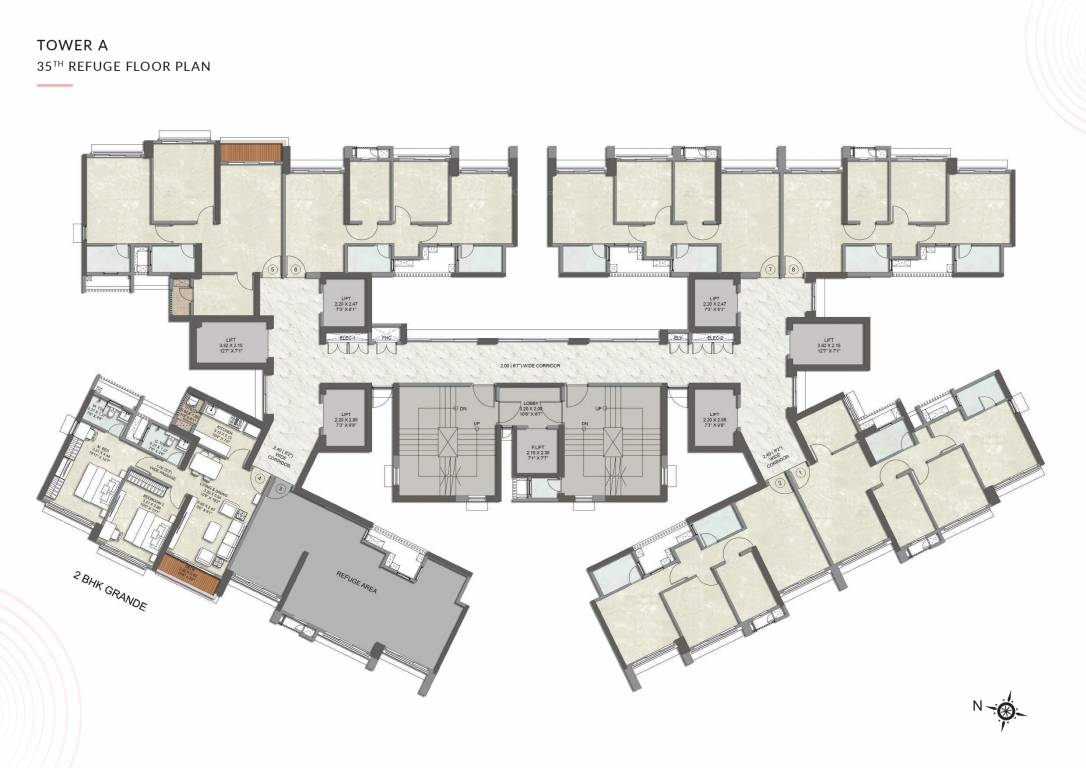 kalpataru advay Wing A Cluster Plan for 35th Floor