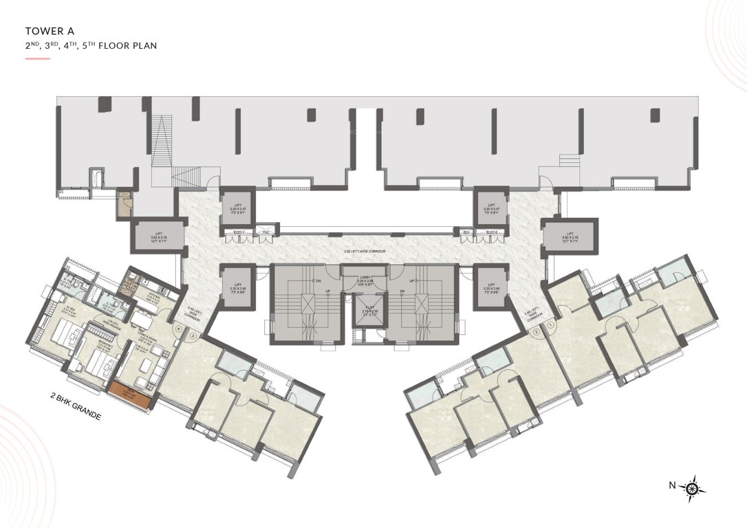 kalpataru advay Wing A Cluster Plan from 2nd to 5th Floor