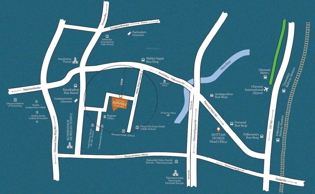  avittam adiyogi Location Plan