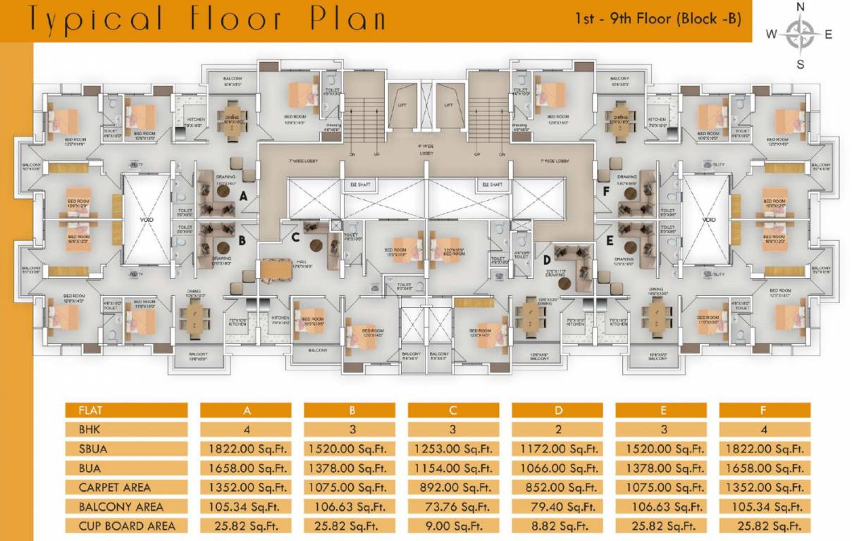  exotica Block B Cluster Plan From 1st To 9th Floor