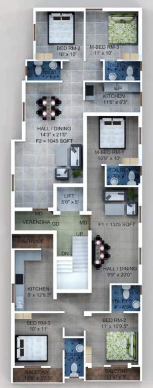  praneha gardenia ambattur Happy Praneha Gardenia Cluster Plan from 1st to 2nd Floor