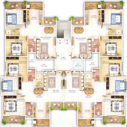 Rajat Plaza Cluster Plan For Typical Floor Plan rajat-plaza Rajat Plaza Cluster Plan For Typical Floor Plan