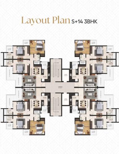  golden-era-homes Residential Flats Block1 To Block 3 Cluster Plan from 1st to 14th Floor