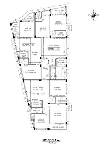  milan-apartment Milan Apartment Cluster Plan for 1st Floor