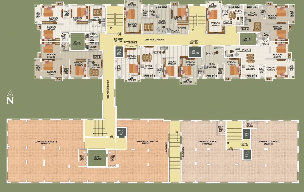  prime tower Prime Tower Cluster Plan For 1st Floor