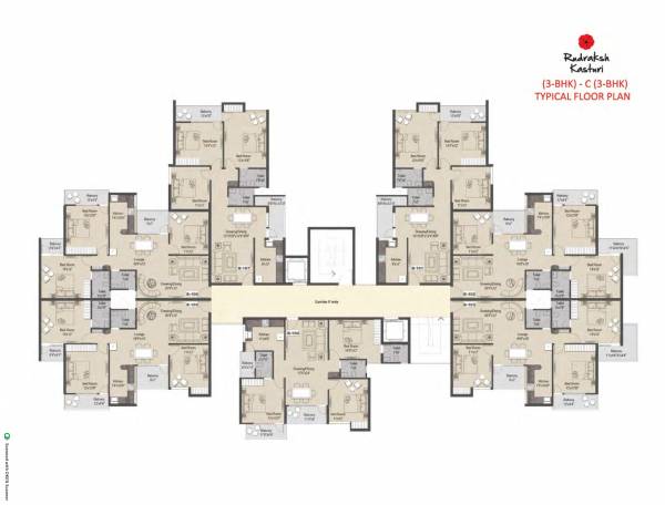  rudraksh-kasturi Tower C Cluster Plan for Typical Floor