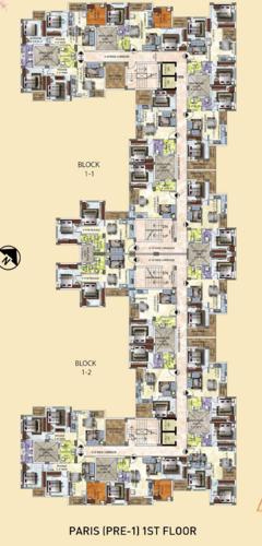  dream-world-city-precinct-ii Block 1-1 And Block 1-2 Cluster Plan for 1st Floor