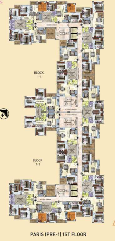  dream world city precinct ii Block 1 1 And Block 1 2 Cluster Plan for 1st Floor