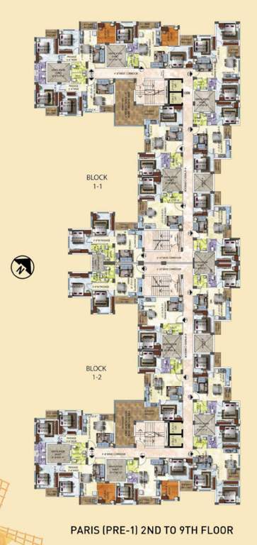  dream world city precinct ii Block 1 1 And Block 1 2  Cluster Plan from 2nd to 9th Floor