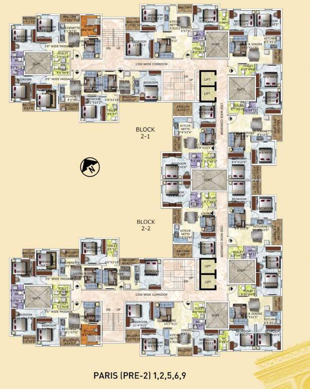 dream world city precinct ii Block 2 1 And Block 2 2 Cluster Plan from 1ST , 2ND, 5TH, 6TH And 9th Floor