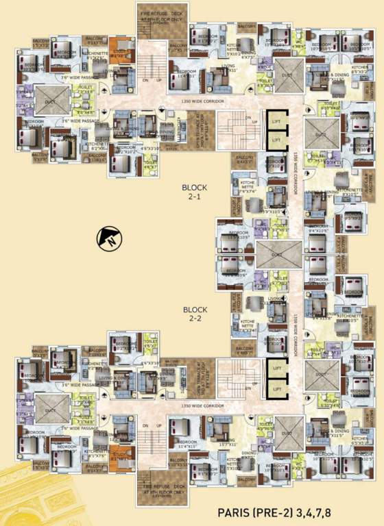  dream world city precinct ii Block 2 1 And Block 2 2 Cluster Plan from 3rd, 4TH, 7TH And 8th Floor