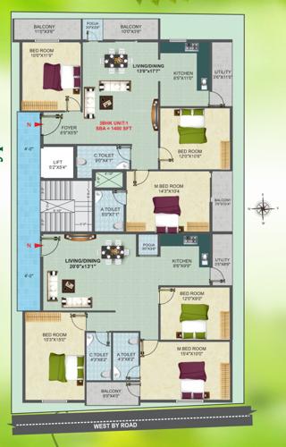  laavanya-elegant Laavanya Elegant Cluster Plan from 1st to 5th Floor