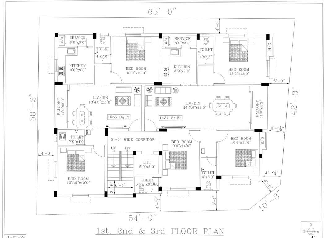 swamy apartments Swamy Apartment Cluster Plan From 1st To 3rd Floor